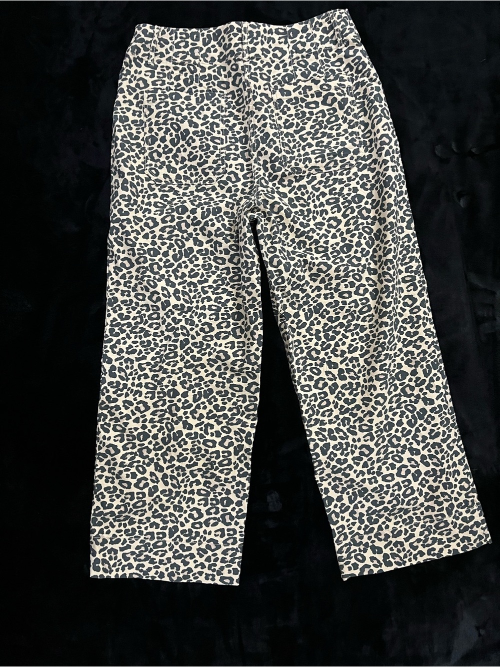 Nicole Miller Leopard Print Wide Leg Cropped Pants - Size 8 - Picture 7 of 8